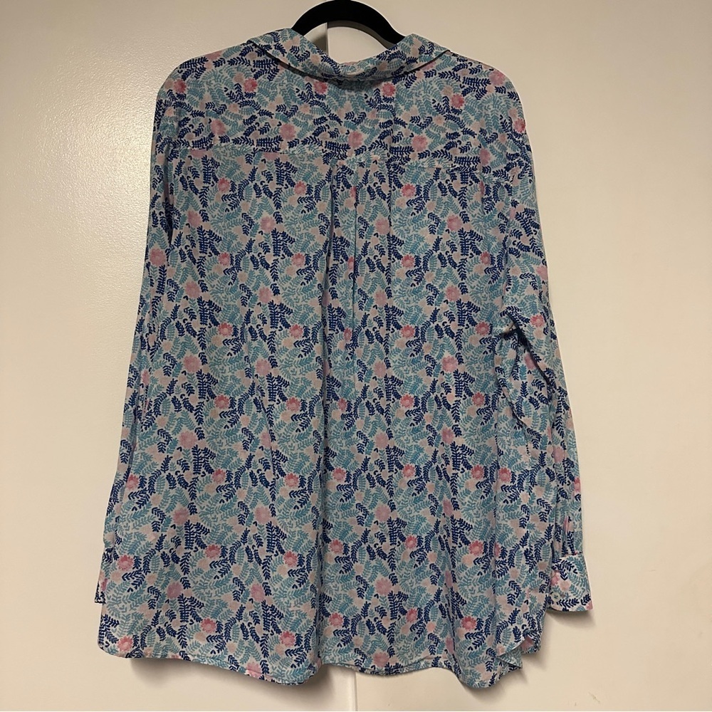 Talbots Floral Ferns Classic Cotton Button Up Shirt Size 3X - Picture 9 of 9